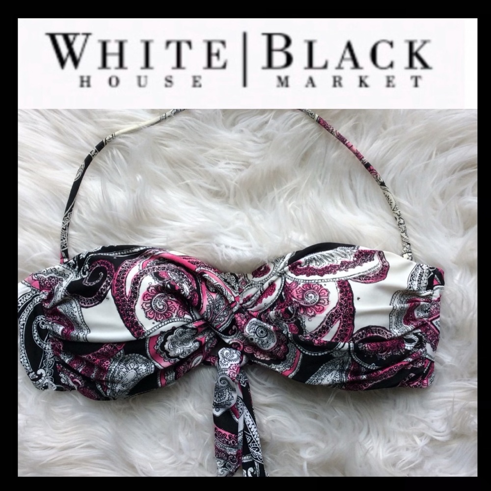 WHBM PAISLEY BANDEAU BIKINI TOP